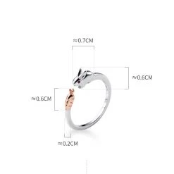 Juwas Fashion & Beauty Bunny Silver Open Ring