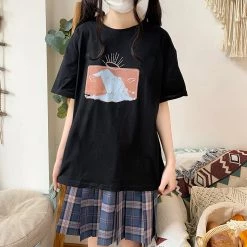 Juwas Japanese Rabbit Print Summer T-shirt NEW ARRIVAL