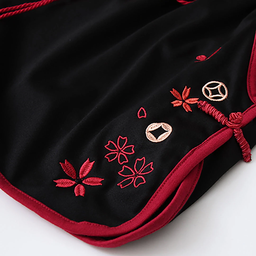 Juwas Japanese Style Red And Black Lucky Cat Top Short 11 Juwas Japanese Style Red And Black Lucky Cat Top Short