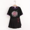 Juwas Forest Letter Print T-shirt Skirt NEW ARRIVAL