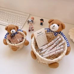 Juwas Stuffed Bear Storage Basket