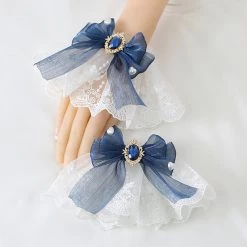 Juwas Ribbon Gem Pendant Lace Wristlet