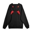 Juwas Gothic Punk Oversized Black Hoodie