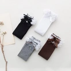 -Juwas NEW ARRIVAL Lolita JK Bow Lace Socks
