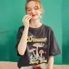 Juwas Vintage Mushroom Florals Print T-shirt