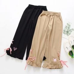 Juwas Kawaii Friends Ribbon Frilled Capri Pants