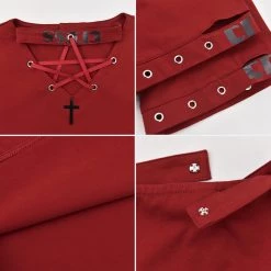 Juwas Punk Red Cross Streetwear Choker Top NEW ARRIVAL