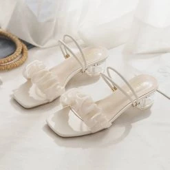 Juwas Transparent Low Heeled Sandel NEW ARRIVAL