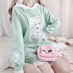 -Juwas NEW ARRIVAL Flower Embroidered Ruffled Hoodie Dress