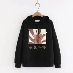 Juwas Bear Star Graphic Loose Hoodie