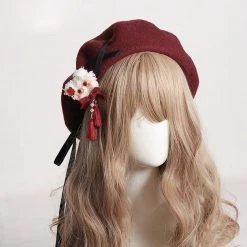 Juwas NEW ARRIVAL Sweet Retro Bear Ribbon Beret Hat