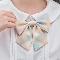 Juwas Candy Color Plaid JK Uniform Bow Ties And Tie