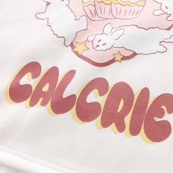 Juwas Cute Rabbit Print Fake Two Piece Hoodie CLOTHING