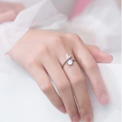 Juwas Blue Pearl Fishtail Silver Ring Fashion & Beauty