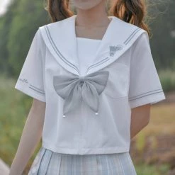 Juwas NEW ARRIVAL JK School Girl Navy Collar Top