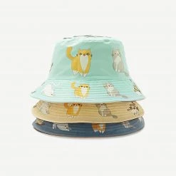 Juwas NEW ARRIVAL Cute Cats Theme Bucket Hat