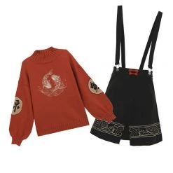 -Juwas Vintage Koi Fish Mock Neck Sweater And Skirt NEW ARRIVAL 10 -Juwas Vintage Koi Fish Mock Neck Sweater And Skirt NEW ARRIVAL