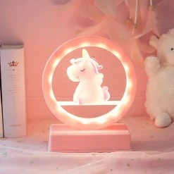 Juwas NEW ARRIVAL Kawaii Mini Unicorn Pastel Night Lamp
