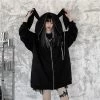 Juwas NEW ARRIVAL Cheeky Black Bunny Ears Oversize Sweater Hoodie