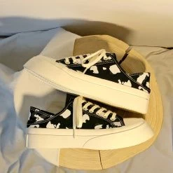 Juwas Cow Print Canvas Sneakers