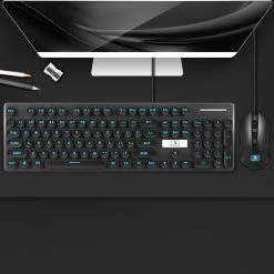 Juwas.com Online Store Pastel Round Button Wire Keyboard