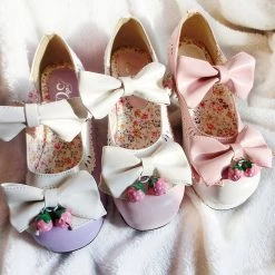 -Juwas Lolita Bow Mary Jane Lace Buckle Shoes