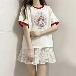 Juwas NEW ARRIVAL Cartoon Princess Print Cotton T-shirt