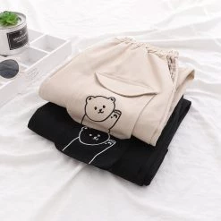 Juwas NEW ARRIVAL Kawaii Bear Folded Plaid Jogging Pants 13 Juwas NEW ARRIVAL Kawaii Bear Folded Plaid Jogging Pants
