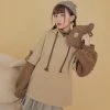-Juwas NEW ARRIVAL Brown Bear Lolita Girl Hoodie With Crossbody Bags