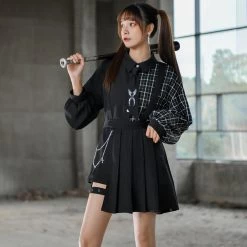 Juwas Gothic Cross Chain Leg Strap Suspender Skirt NEW ARRIVAL 13 Juwas Gothic Cross Chain Leg Strap Suspender Skirt NEW ARRIVAL