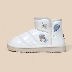 Juwas Chic Cartoon Patches White Snow Boots NEW ARRIVAL