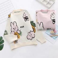 Juwas Bunny Pineapple Print Sweatshirt CLOTHING