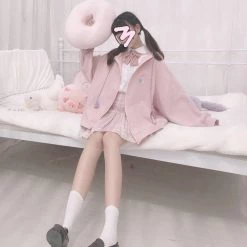 -Juwas Candy Colors Hoodie Ears Coat 16 -Juwas Candy Colors Hoodie Ears Coat