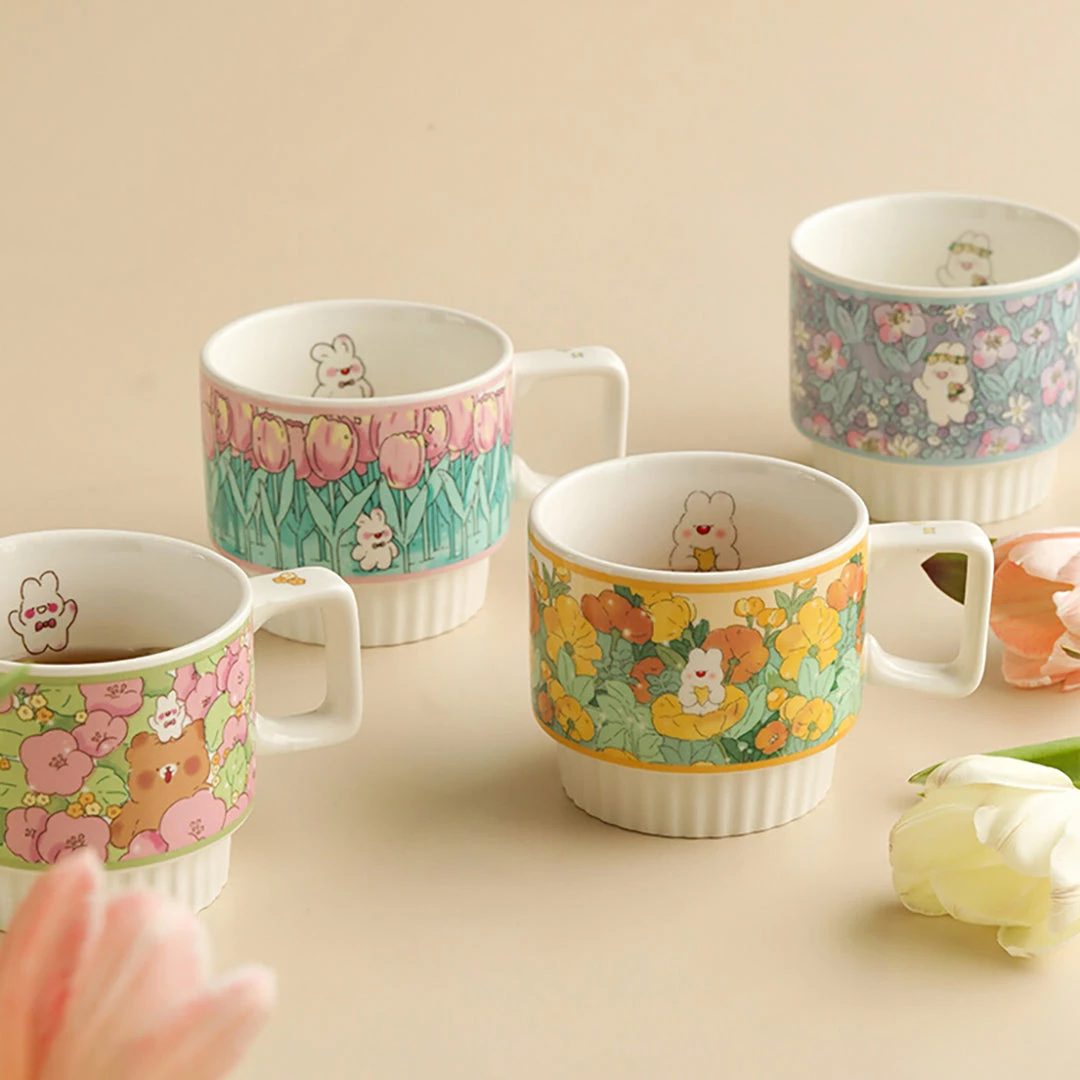 Juwas NEW ARRIVAL Cute Floral Ceramic Mug 6 Juwas NEW ARRIVAL Cute Floral Ceramic Mug