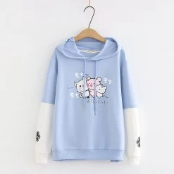 Juwas CLOTHING Lovely Pig And Friends Embroidery Hoodie