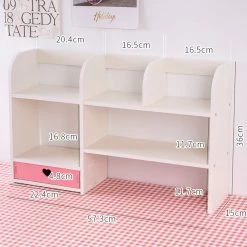 Juwas NEW ARRIVAL Kawaii Cream White Mini Desk Shelf Organizer