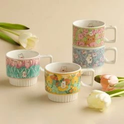 Juwas NEW ARRIVAL Cute Floral Ceramic Mug