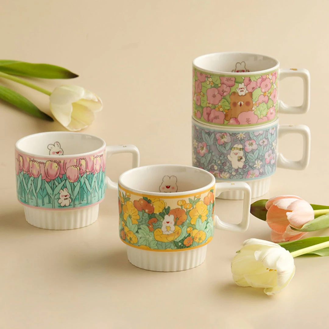 Juwas NEW ARRIVAL Cute Floral Ceramic Mug 3 Juwas NEW ARRIVAL Cute Floral Ceramic Mug