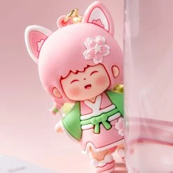 Juwas Kawaii Japanese Sakura Girl Keychain