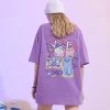 Juwas NEW ARRIVAL Cartoon Print Cotton Loose T-shirt