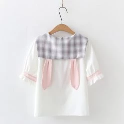 Juwas Rabbit Embroidery Bowknot Chiffon T-shirt NEW ARRIVAL