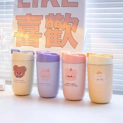 Juwas Cute Cartoon Bear Print Thermos Bottle NEW ARRIVAL