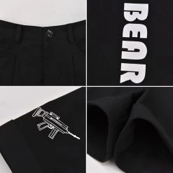 Juwas NEW ARRIVAL Black Bear Embroidery Short Pants 12 Juwas NEW ARRIVAL Black Bear Embroidery Short Pants