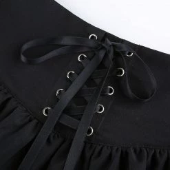 Juwas NEW ARRIVAL Gothic Lace Up Mini Skirt