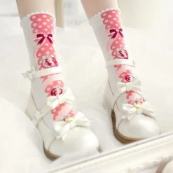 Juwas Sweet Strawberry Treats High Ankle Socks