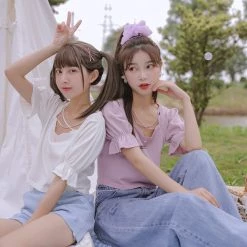 Juwas NEW ARRIVAL Princess Castle Embroidered Blouse Top