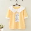 Juwas Girl And Duck Ruffle Collar Loose Shirt NEW ARRIVAL