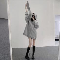 Juwas Bunny Ear Warm Hoodie Jacket CLOTHING