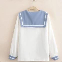 Juwas CLOTHING Sailor Collar Cat Button Up Shirt