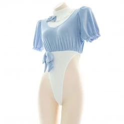 Juwas CLOTHING Victorian Ribbon Velvet Lingerie Tank Suit